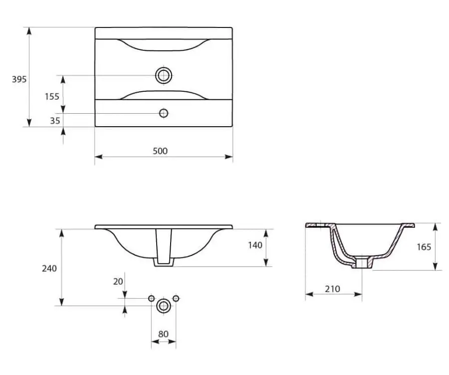 Умывальник Cersanit Ontario New 50 (White)