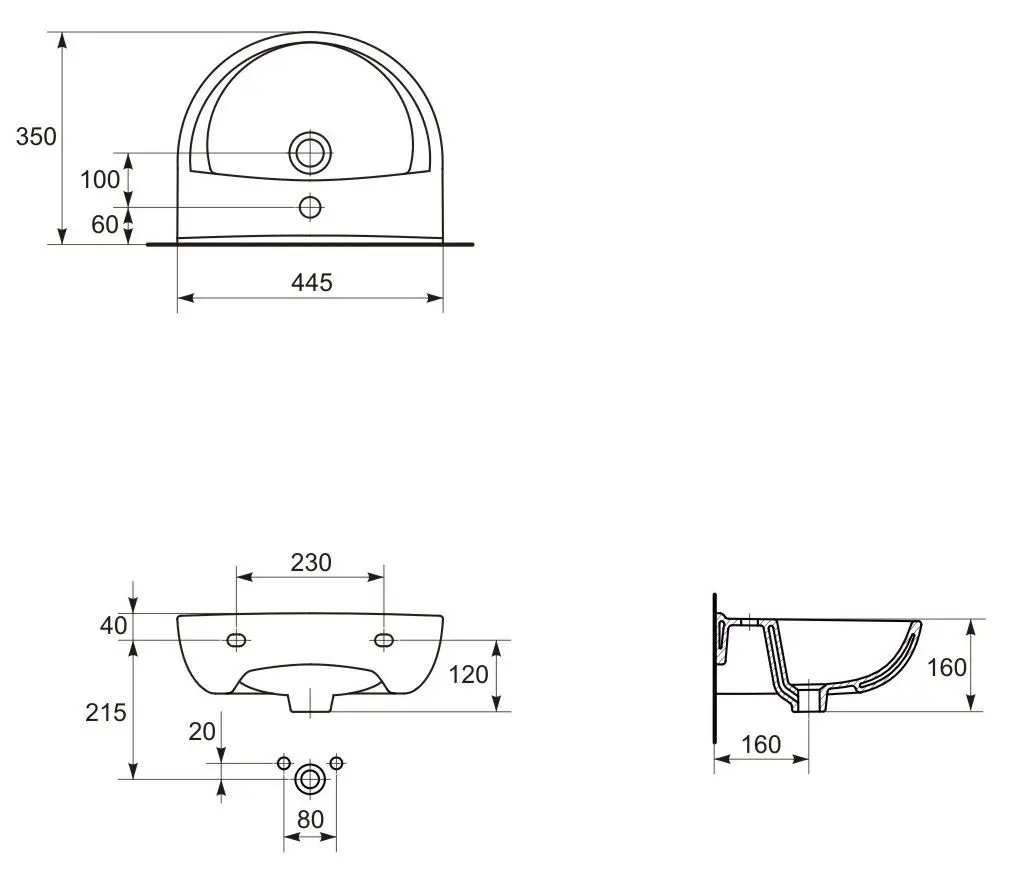 Умывальник Cersanit President 45 K08-002 (White)