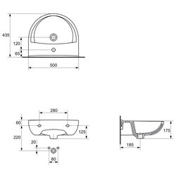 Умывальник Cersanit President 500x435 (White) Thumb
