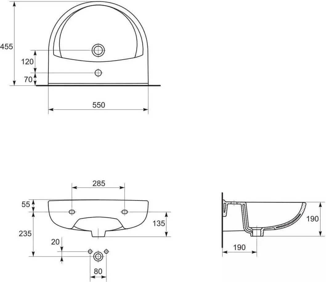 Lavoar Cersanit President 550x455 (White)