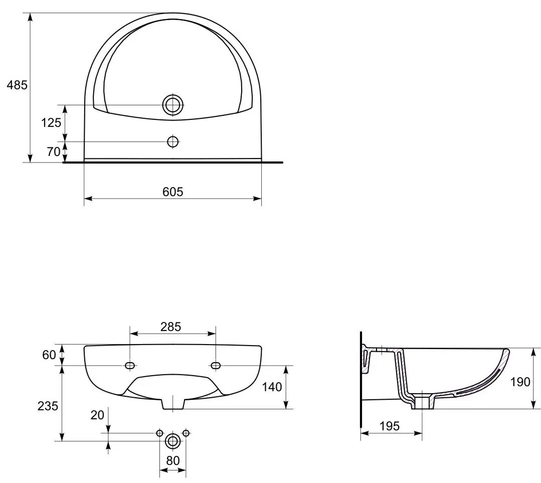 Lavoar Cersanit President 60 K08-010 (White)