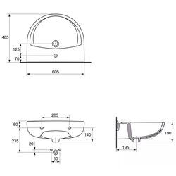 Умывальник Cersanit President 605x485 (White) Thumb