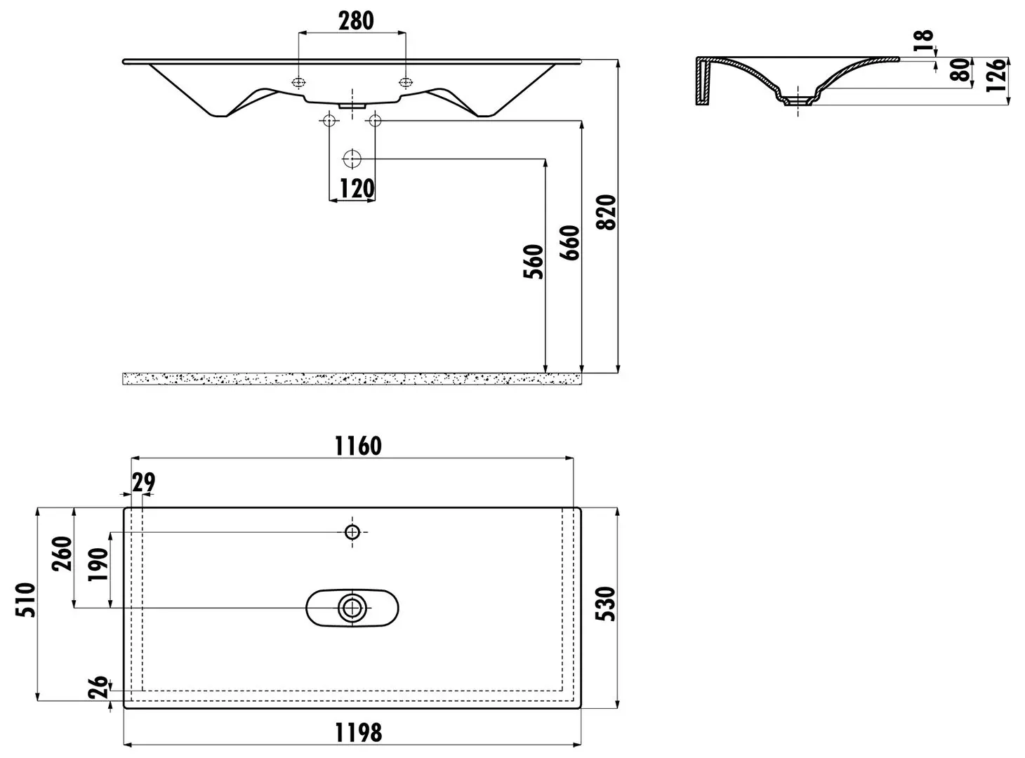 Умывальник Creavit Drop DP120-00CB00E (White)