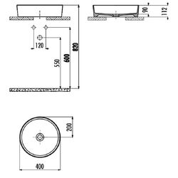 Умывальник Creavit Loop LP140-00CB00E (White) Thumb