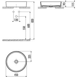 Умывальник Creavit Loop LP145-00MB00E (Matt White) Thumb