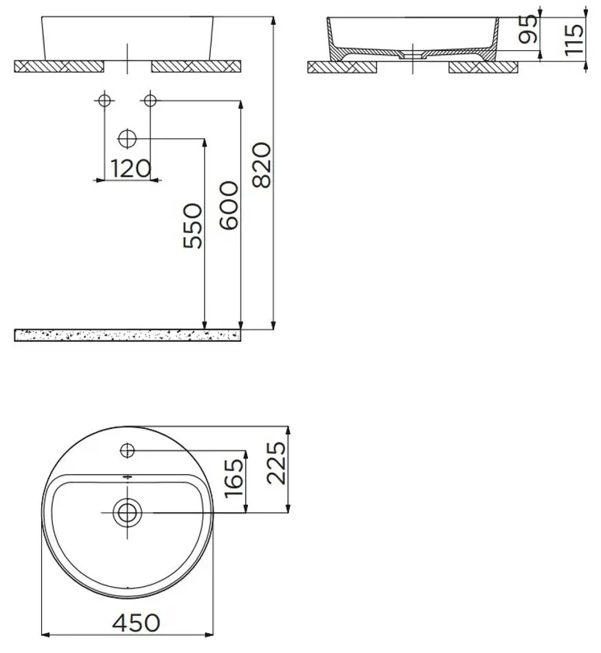 Умывальник Creavit Loop LP146-00CB00E (White)