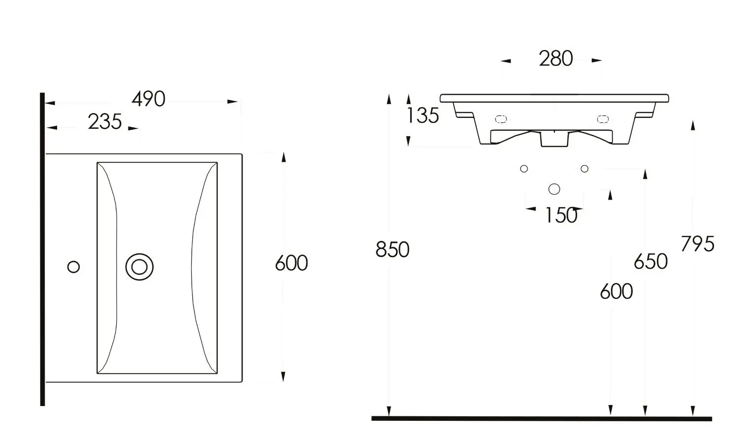 Умывальник Ege Lagina 1TH 35611