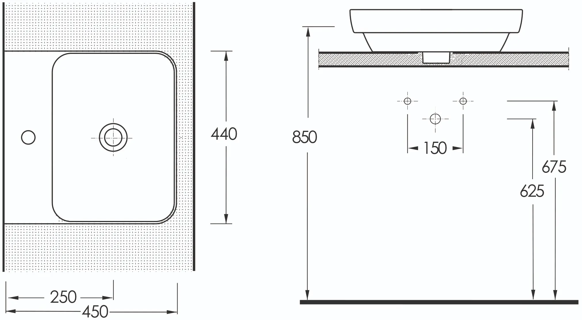 Lavoar Ege Vitrifiye Alvona 44 (White)