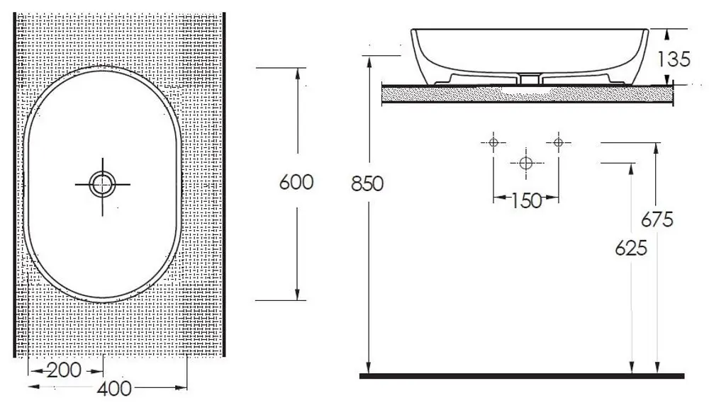 Умывальник Ege Vitrifiye Knidos 88601 (Latte)