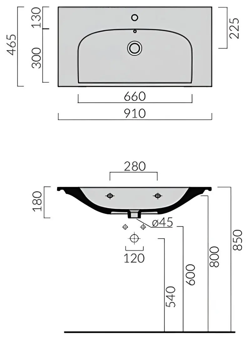 Умывальник Galassia Dream 1F 910x455 (White)
