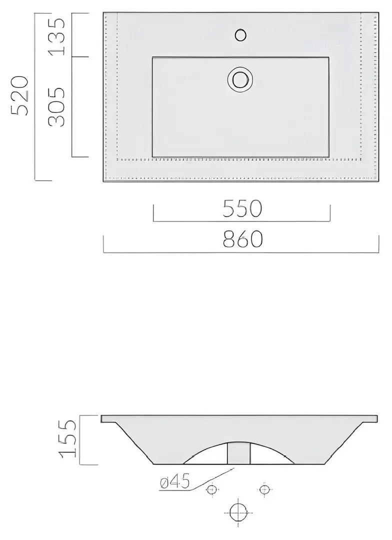 Умывальник Galassia Eden 1F 860x520 (White)