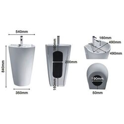 Умывальник с пьедесталом Gehler Celle 202 (White) Thumb