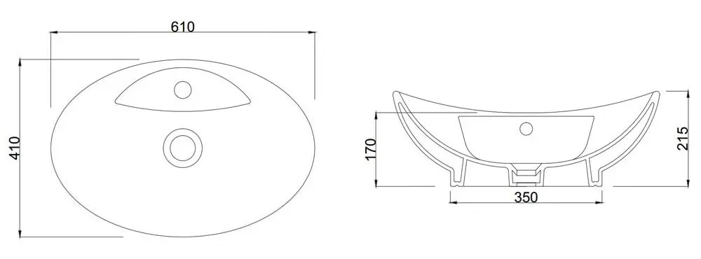 Lavoar Gural Vit Leona 610x410x215 (White) - 5