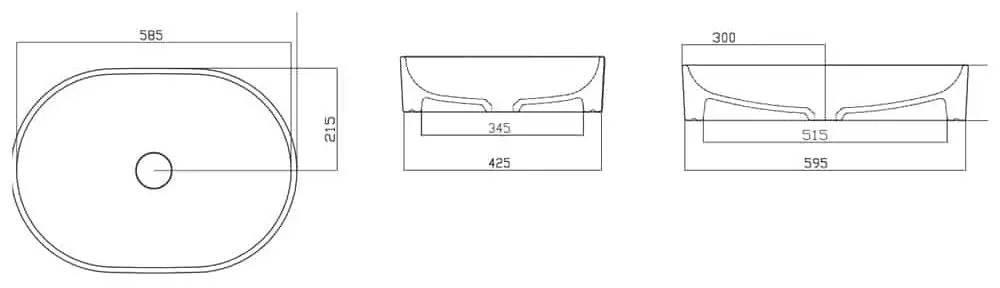 Lavoar Gural Vit Nova 580x425x300 (White) - 4