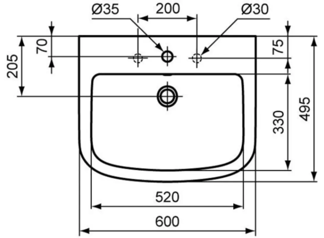 Умывальник Ideal Standard Tempo T056401 (White) - 3