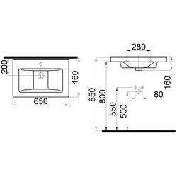 Мебельный умывальник Idevit Hera 65см (White) Thumb