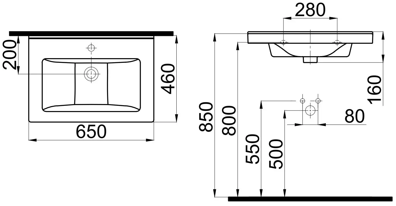 Мебельный умывальник Idevit Hera 65см (White) - 2