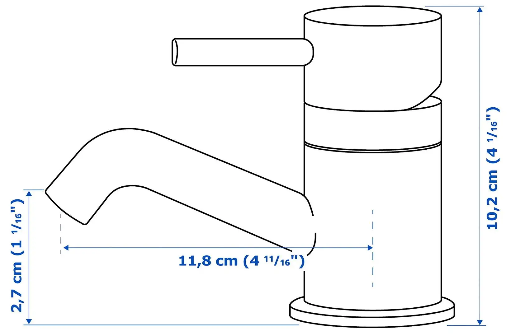 Lavoar Ikea Bjorkan baterie monocroma Pilkan 54x40 (Alb) - 5