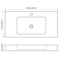 Lavoar Ikea Godmorgon Odensvik 103x49 (Alb) Thumb