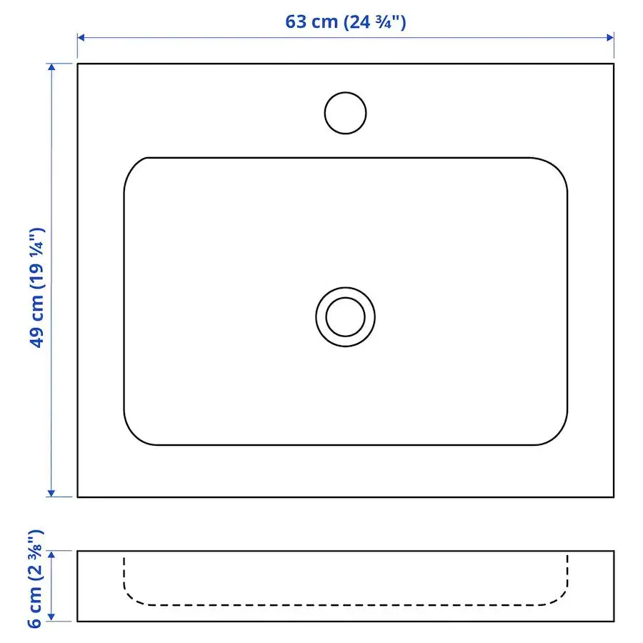 Lavoar Ikea Odensvik 63x49x6 (Alb) - 4