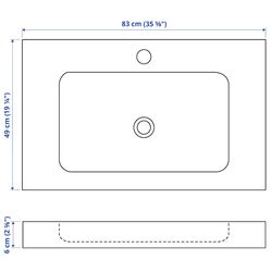 Lavoar Ikea Odensvik 83x49x6 (White) Thumb