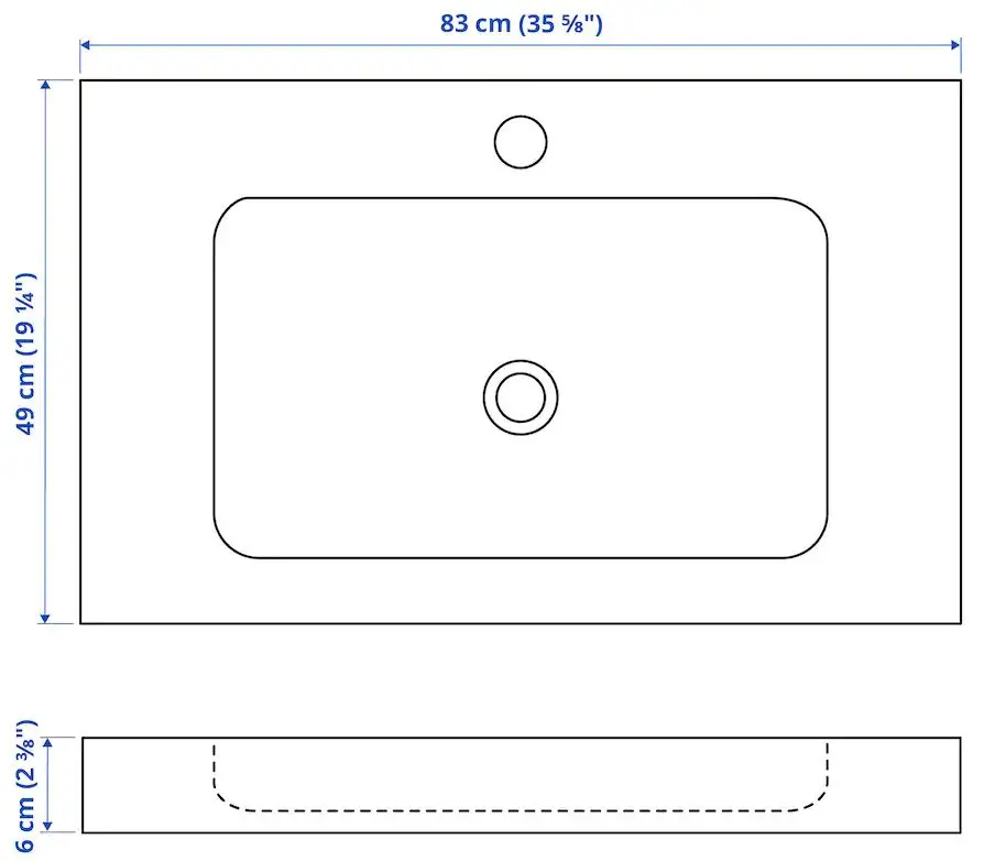 Lavoar Ikea Odensvik 83x49x6 (White) - 3