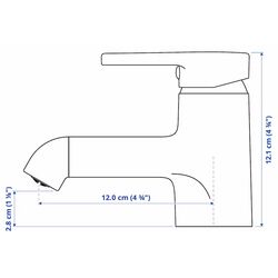 Lavoar Ikea Skatsjon cu sifon/baterie monocomanda Saljen 45x35 (Alb) Thumb