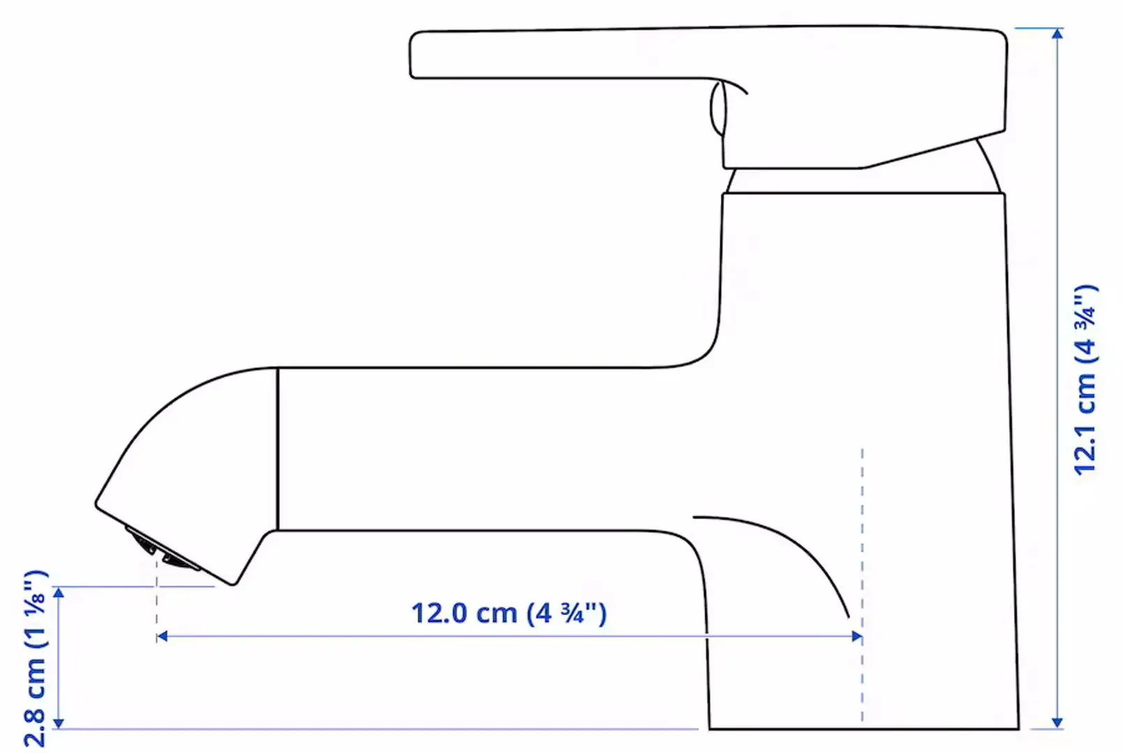 Lavoar Ikea Skatsjon cu sifon/baterie monocomanda Saljen 45x35 (Alb) - 8
