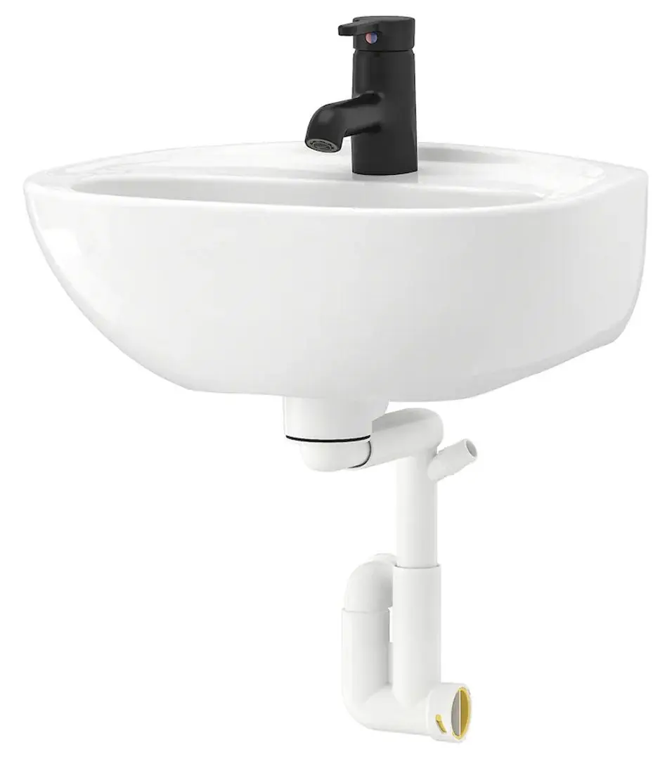 Lavoar Ikea Skatsjon cu sifon/baterie monocomanda Saljen 45x35 (Alb)