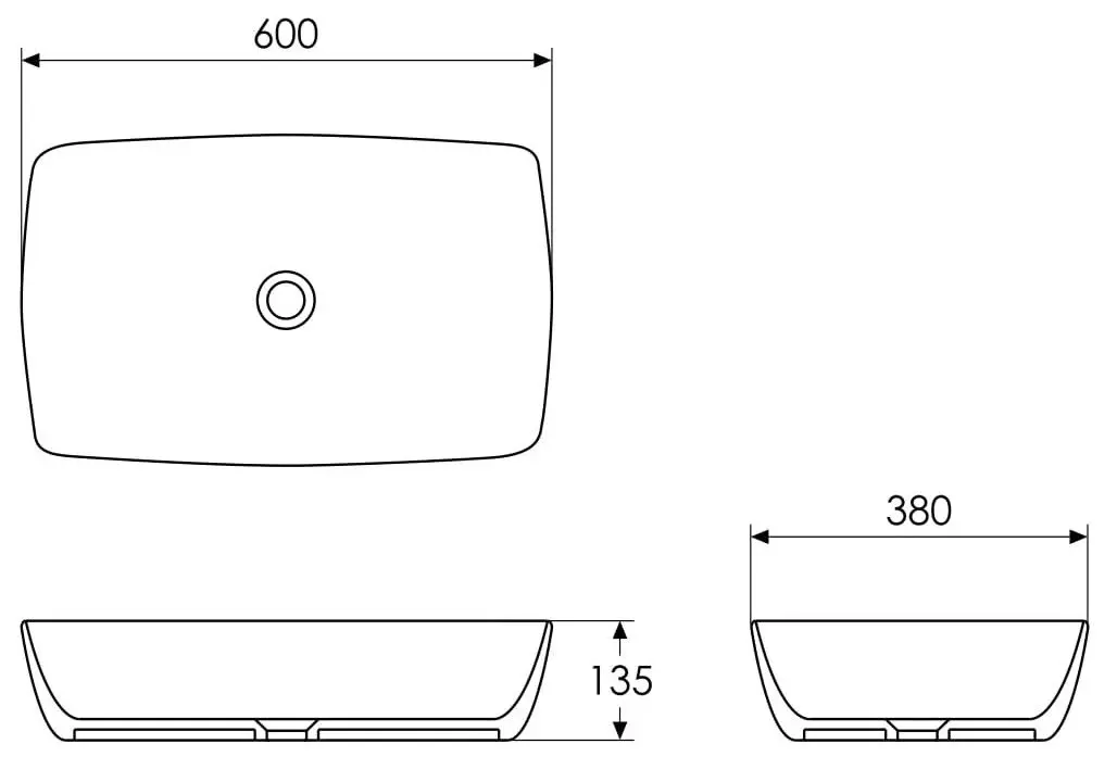 Умывальник Imprese Black Edge i11098 (White/Black) - 3