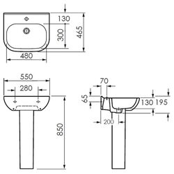 Умывальник с пьедесталом Imprese Laska i1108 (White) Thumb