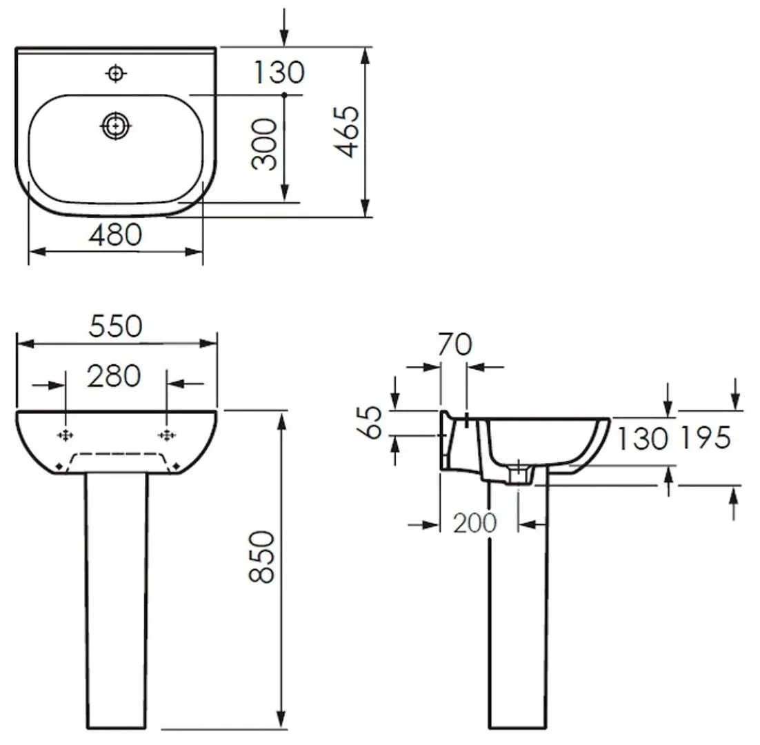 Умывальник с пьедесталом Imprese Laska i1108 (White) - 3