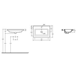 Умывальник Керамин Артвин 60 (Белый) Thumb