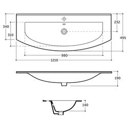 Умывальник Керамин Бари 120 (Белый) Thumb