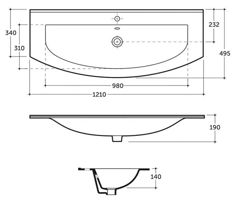 Умывальник Керамин Бари 120 (Белый) - 5