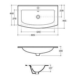 Умывальник Керамин Бари 80 (Белый) Thumb