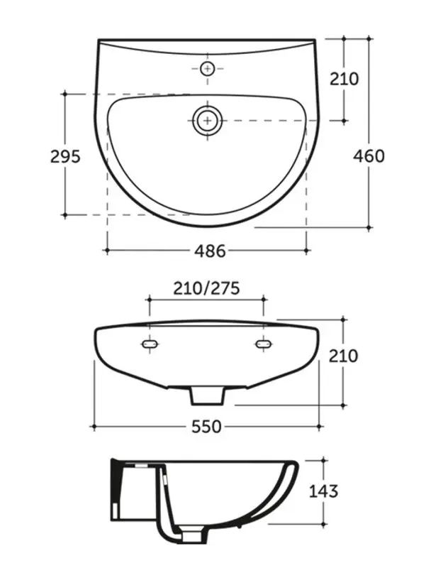 Умывальник Керамин Гранд 55 (Графит) - 2