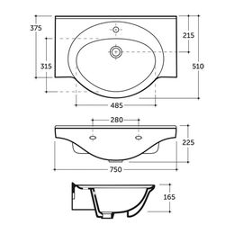 Умывальник Керамин Капри 75 (Белый) Thumb