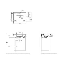 Умывальник Керамин Клермонт 55 (Белый) Thumb
