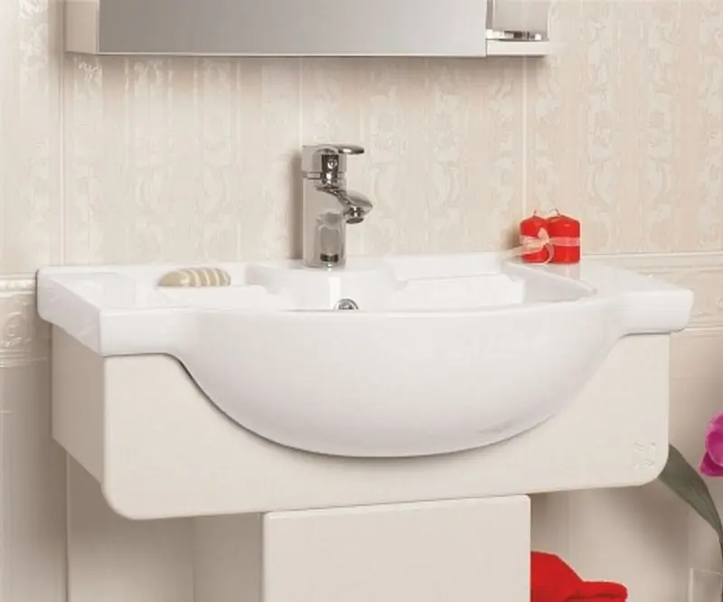 Умывальник Керамин Квадро 70 (Белый) - 4