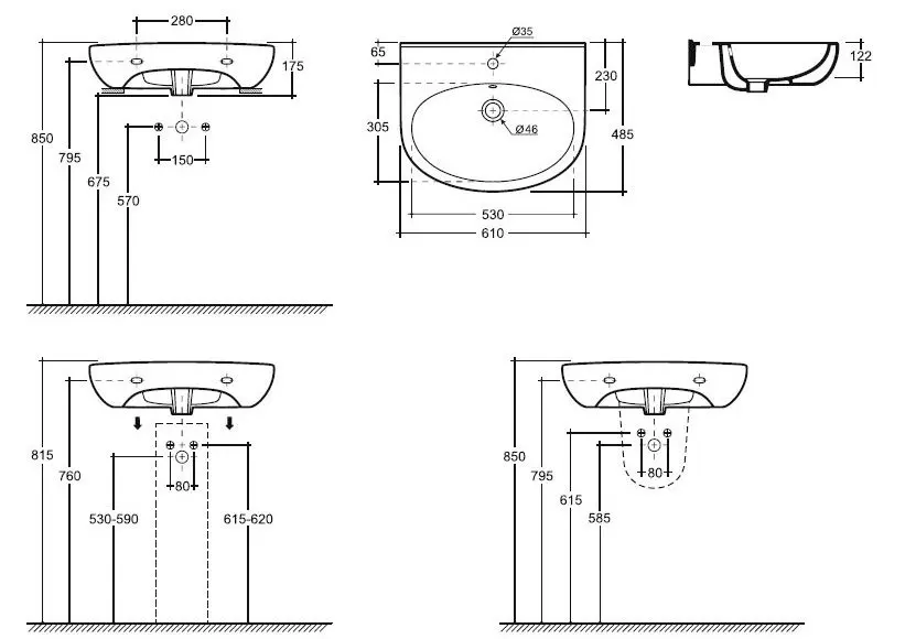 Lavoar Керамин Лаго 60 (White) - 4