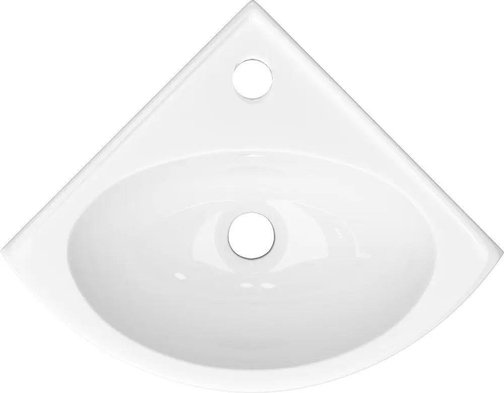 Умывальник Керамин Лаго угловой 45 (Белый) - 4