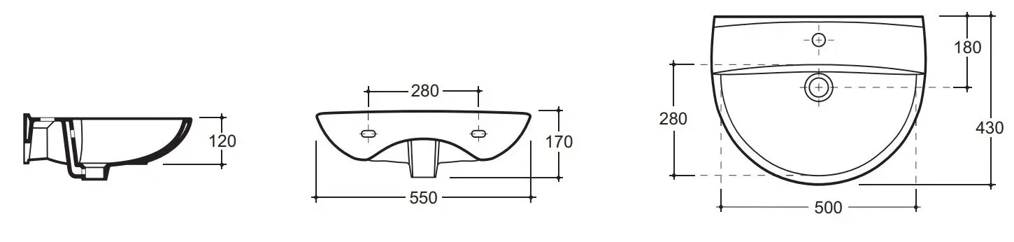 Lavoar Керамин Simpl 55 (White) - 3