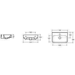 Умывальник Керамин Сквэа 45 (Белый) Thumb