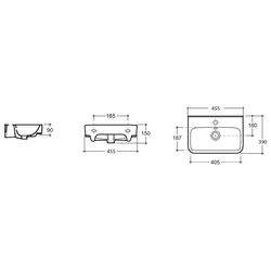 Умывальник Керамин Сквэа 45 (Белый) Thumb