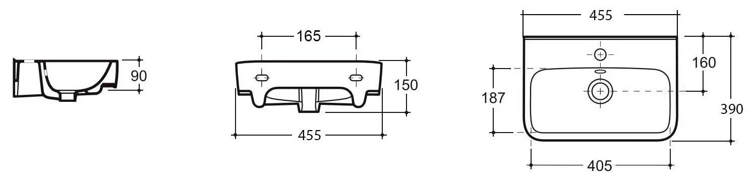 Умывальник Керамин Сквэа 45 (Белый) - 4