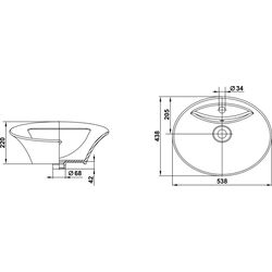 Умывальник Керамин Трино 55 (Белый) Thumb