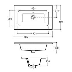 Умывальник Керамин Женева 70 (Белый) Thumb