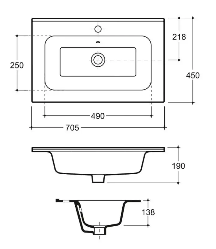 Умывальник Керамин Женева 70 (Белый) - 4
