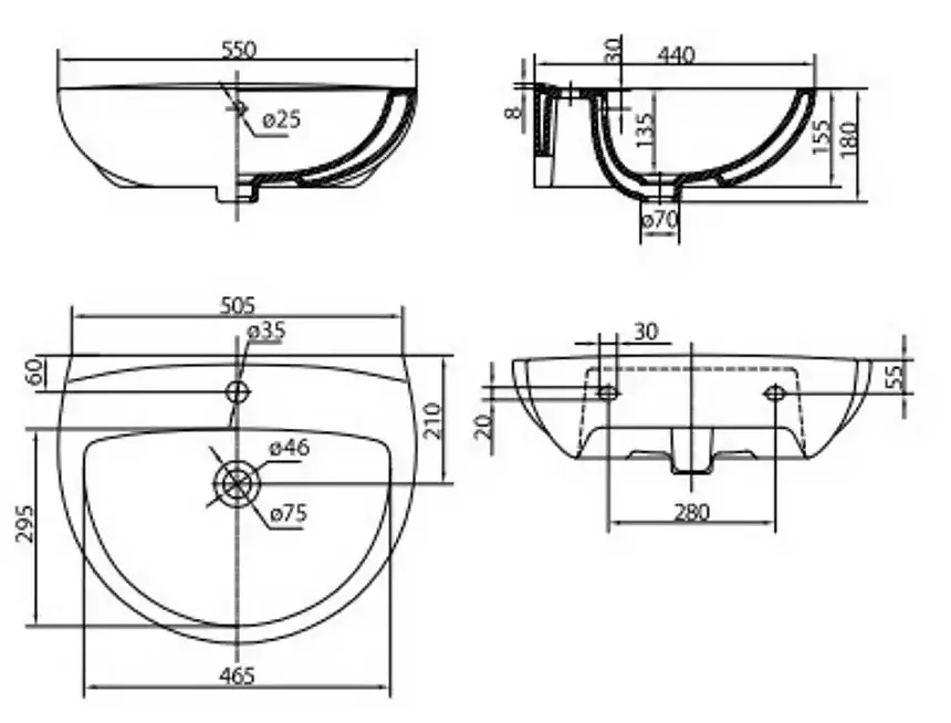 Умывальник Kolo Freja L71155 (White)